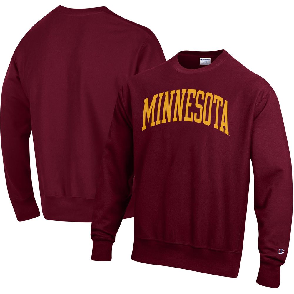 Men's Champion Maroon Minnesota Golden Gophers Arch Reverse Weave Pullover Sweatshirt