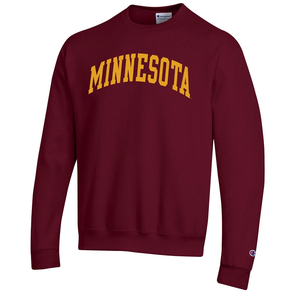 Men's Champion  Maroon Minnesota Golden Gophers Basic Arch Fleece Pullover Sweatshirt