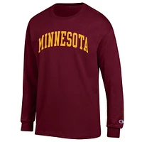 Men's Champion  Maroon Minnesota Golden Gophers Basic Arch Long Sleeve T-Shirt