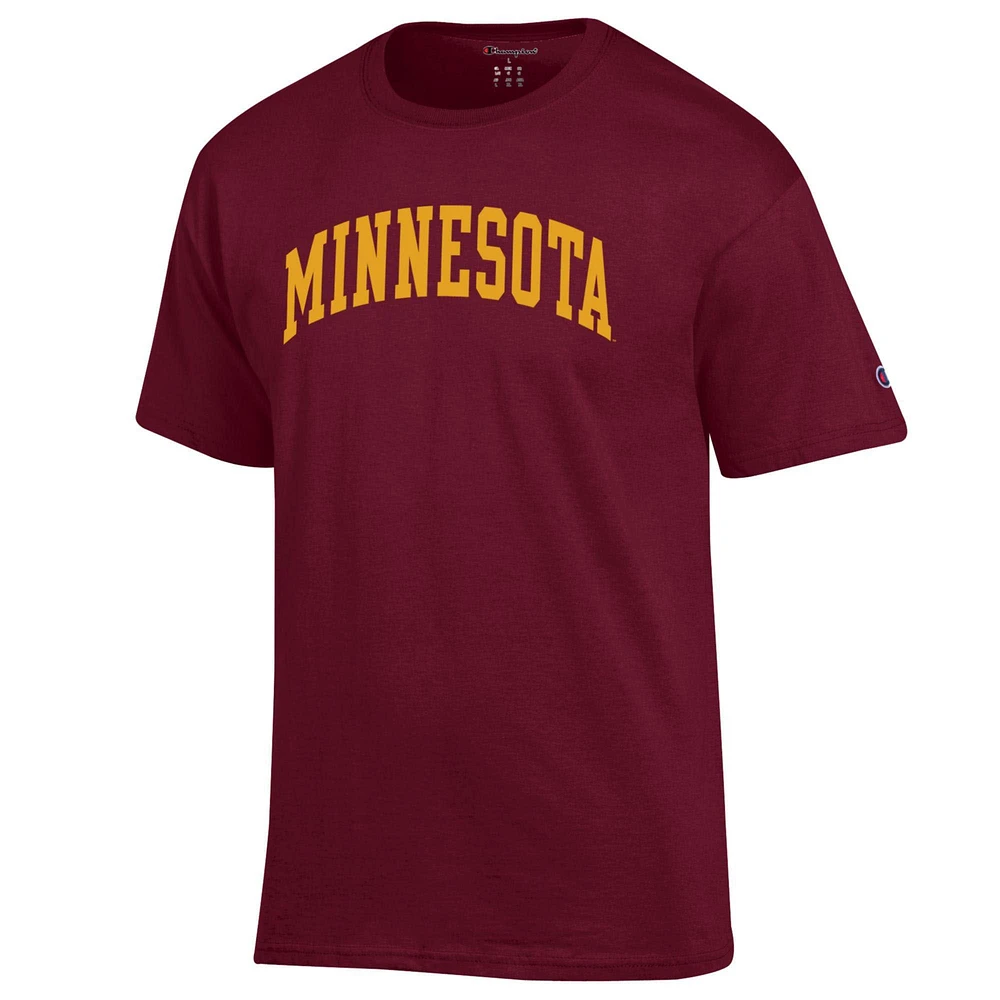 T-shirt basique Arch marron pour homme, champion des Golden Gophers du Minnesota
