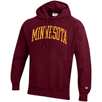 Men's Champion Maroon Minnesota Golden Gophers Team Arch Reverse Weave Pullover Hoodie