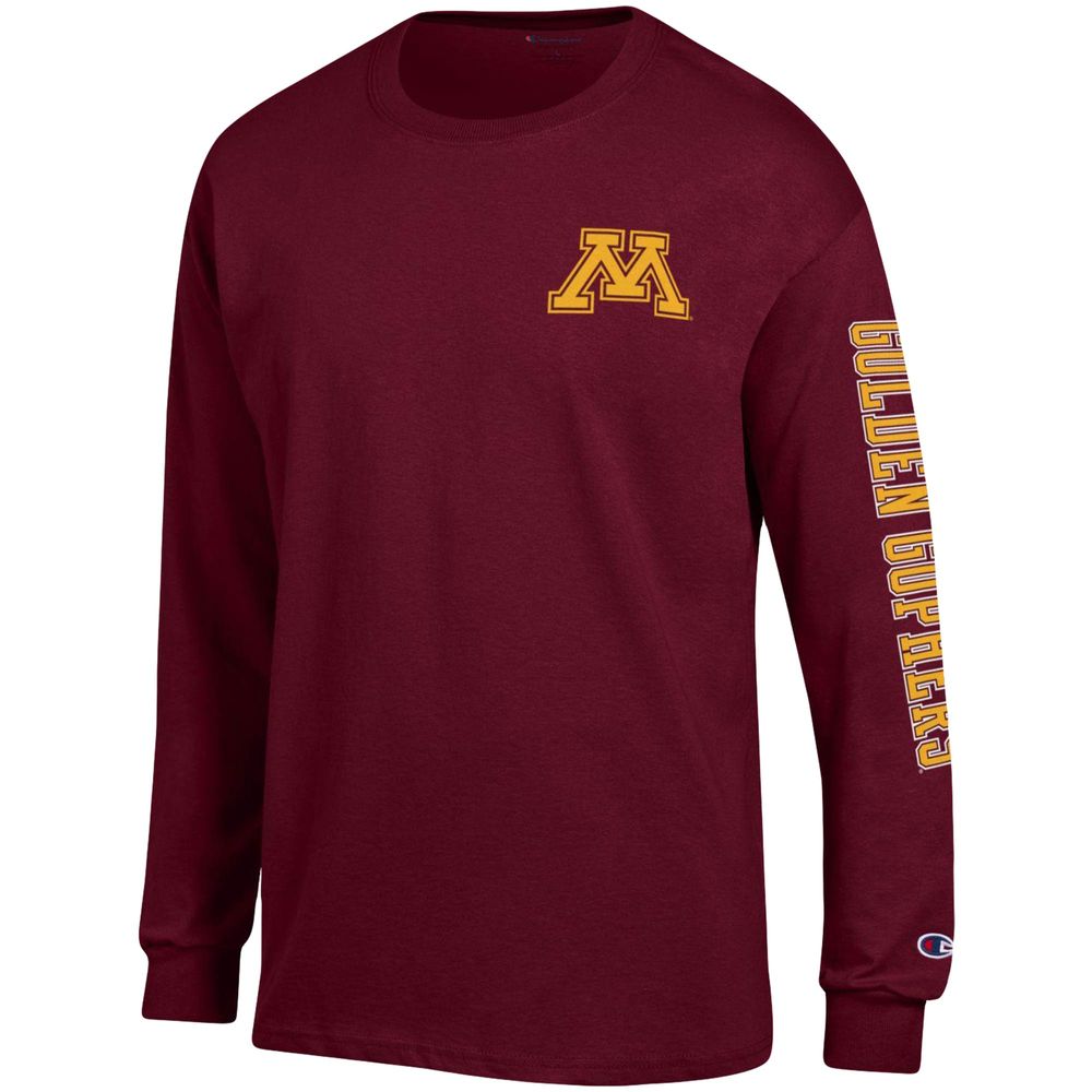 Men's Champion Maroon Minnesota Golden Gophers Team Stack Long Sleeve T-Shirt