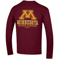 T-shirt à manches longues Champion Minnesota Golden Gophers Team Stack pour homme