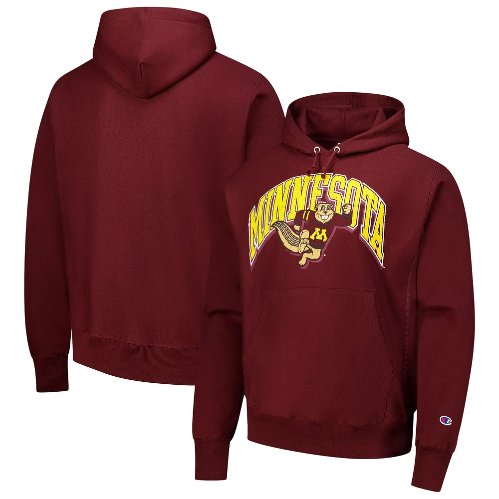 Sweat à capuche tissage inversé Late Night Vault des Golden Gophers du Minnesota Champion pour hommes Maroon