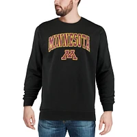Men's Colosseum Black Minnesota Golden Gophers Arch & Logo Crew Neck Sweatshirt