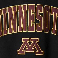 Men's Colosseum Black Minnesota Golden Gophers Arch & Logo Crew Neck Sweatshirt
