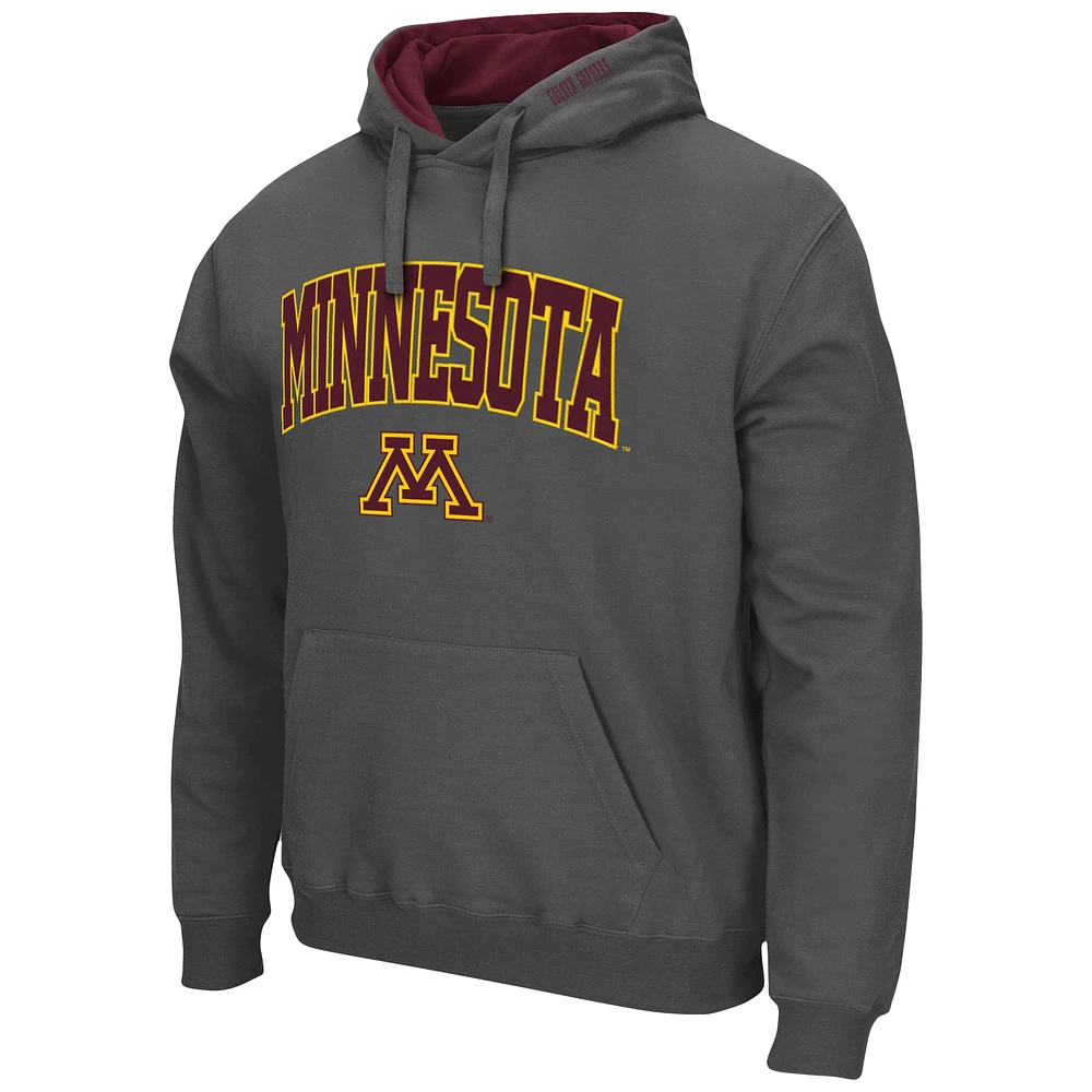 Men's Colosseum Charcoal Minnesota Golden Gophers Arch & Logo 3.0 Pullover Hoodie