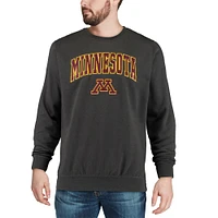 Men's Colosseum Charcoal Minnesota Golden Gophers Arch & Logo Crew Neck Sweatshirt