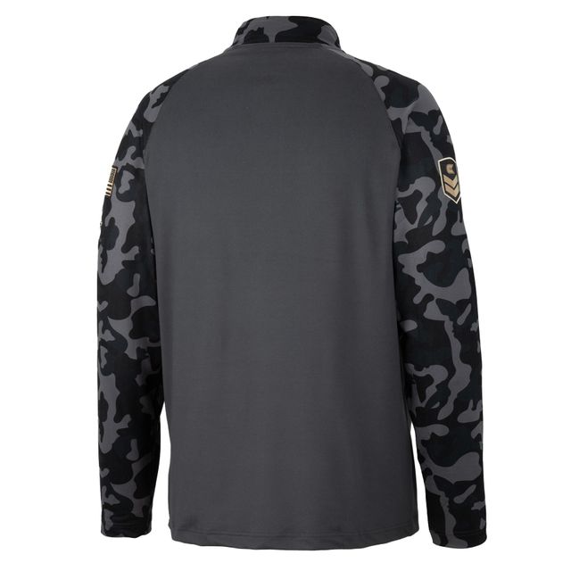 Colosseum Charcoal Minnesota Golden Gophers OHT Military Appreciation Long Range Raglan Quarter-Zip Jacket