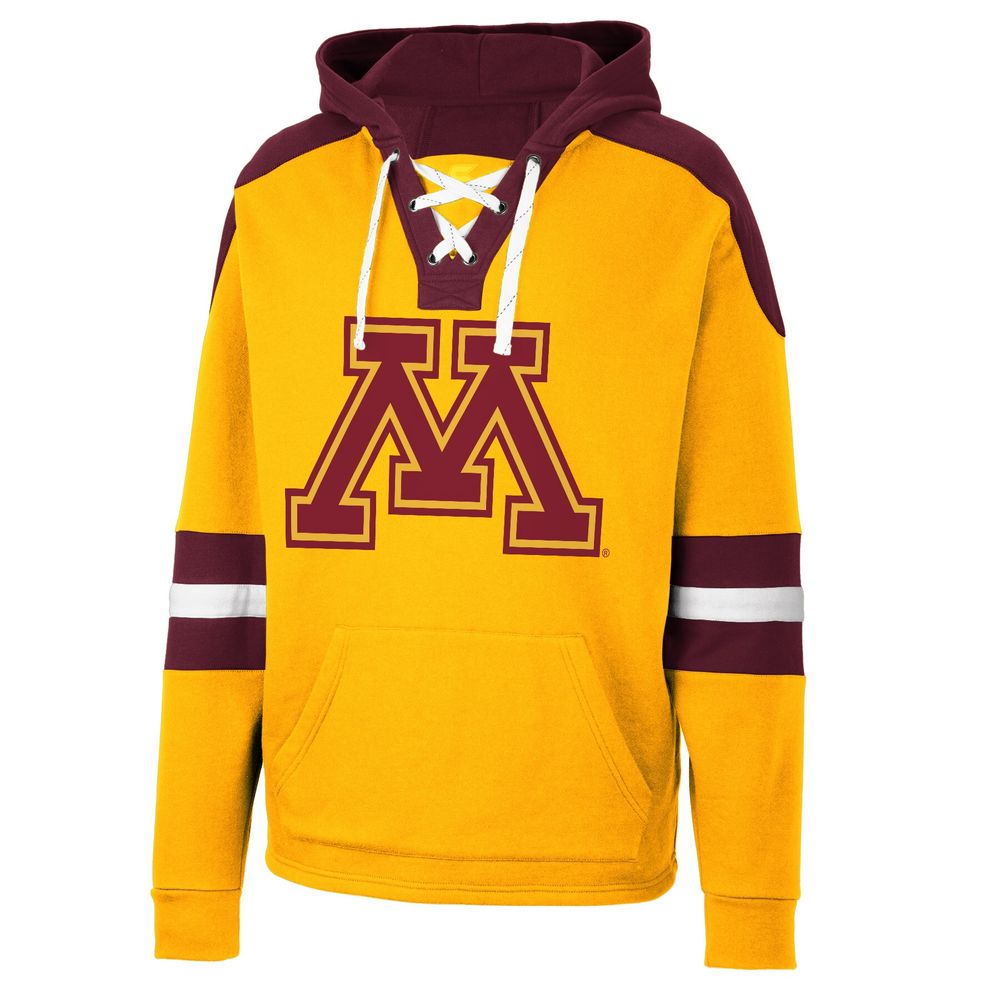 Men's Colosseum Gold Minnesota Golden Gophers Lace-Up 4.0 Pullover Hoodie