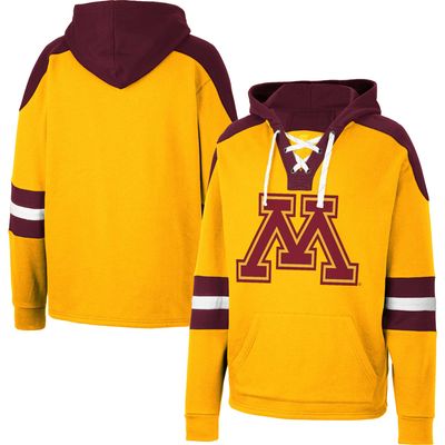 Men's Colosseum Gold Minnesota Golden Gophers Lace-Up 4.0 Pullover Hoodie