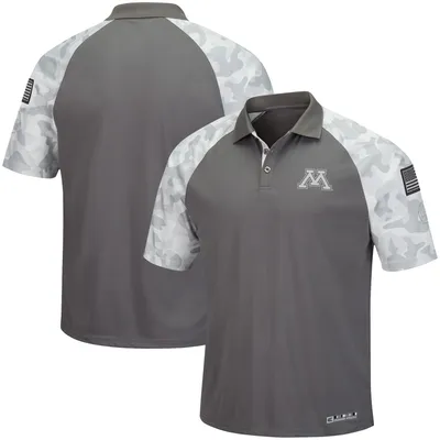 Minnesota Golden Gophers Colosseum OHT Military Appreciation Raglan Zoomie Polo - Gray/Camo