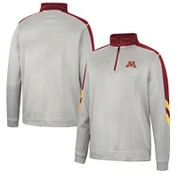 Men's Colosseum Gray/Maroon Minnesota Golden Gophers Bushwood Fleece Quarter-Zip Jacket