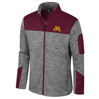 Veste zippée intégrale pour homme Colosseum Grey/Maroon Minnesota Golden Gophers