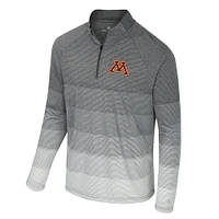 Men's Colosseum  Gray Minnesota Golden Gophers AI Striped Mesh Quarter-Zip Raglan Windshirt