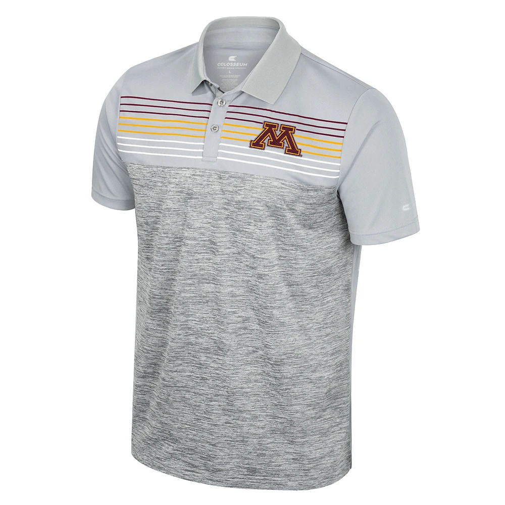 Men's Colosseum Gray Minnesota Golden Gophers Cybernetic Polo