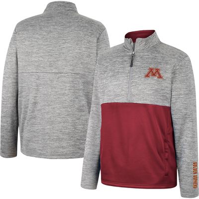 Men's Colosseum Gray Minnesota Golden Gophers John Half-Zip Jacket