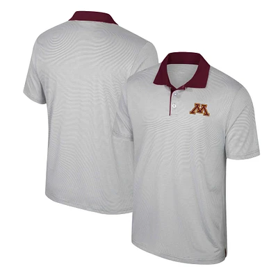 Polo rayé Tuck des Golden Gophers du Minnesota gris Colosseum pour hommes