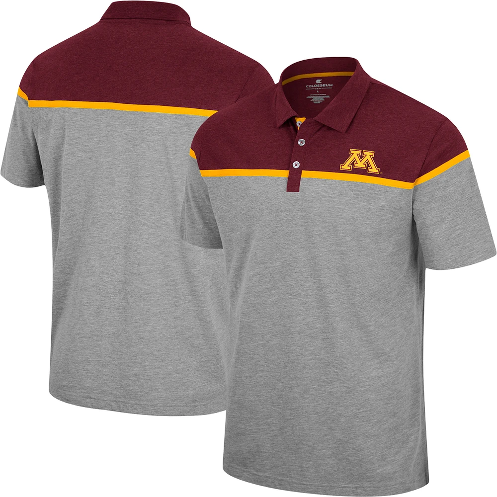 Men's Colosseum Heather Gray Minnesota Golden Gophers Chamberlain Polo