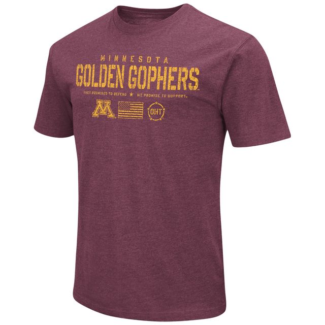 Colosseum Heather Maroon Minnesota Golden Gophers OHT Military Appreciation Flag 2.0 T-shirt pour homme