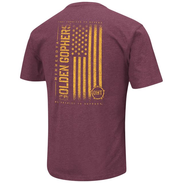 Colosseum Heather Maroon Minnesota Golden Gophers OHT Military Appreciation Flag 2.0 T-shirt pour homme