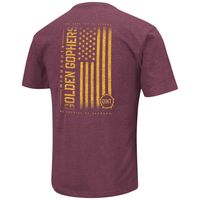 Men's Colosseum Heather Maroon Minnesota Golden Gophers OHT Military Appreciation Flag 2.0 T-Shirt
