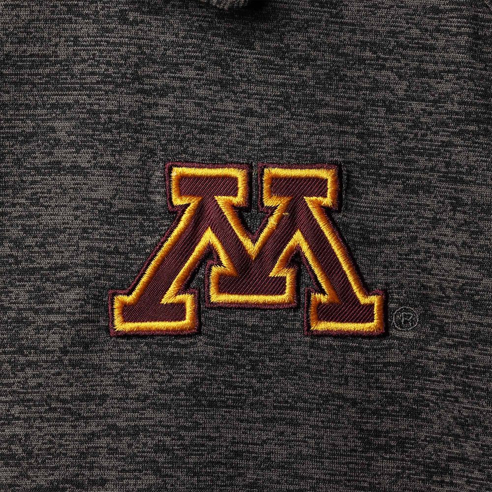 Men's Colosseum Heathered Black Minnesota Golden Gophers Big & Tall Down Swing Polo