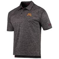 Men's Colosseum Heathered Black Minnesota Golden Gophers Down Swing Raglan Polo