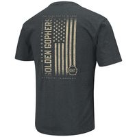 Men's Colosseum Heathered Black Minnesota Golden Gophers OHT Military Appreciation Flag 2.0 T-Shirt