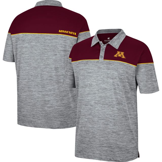 Polo Birdie Minnesota Golden Gophers Colosseum gris chiné/marron pour homme