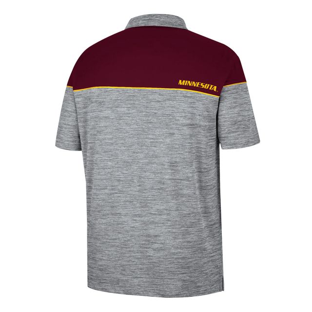 Polo Birdie Minnesota Golden Gophers Colosseum gris chiné/marron pour homme