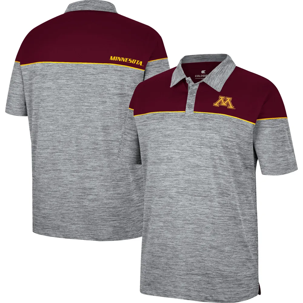 Men's Colosseum Heathered Gray/Maroon Minnesota Golden Gophers Birdie Polo