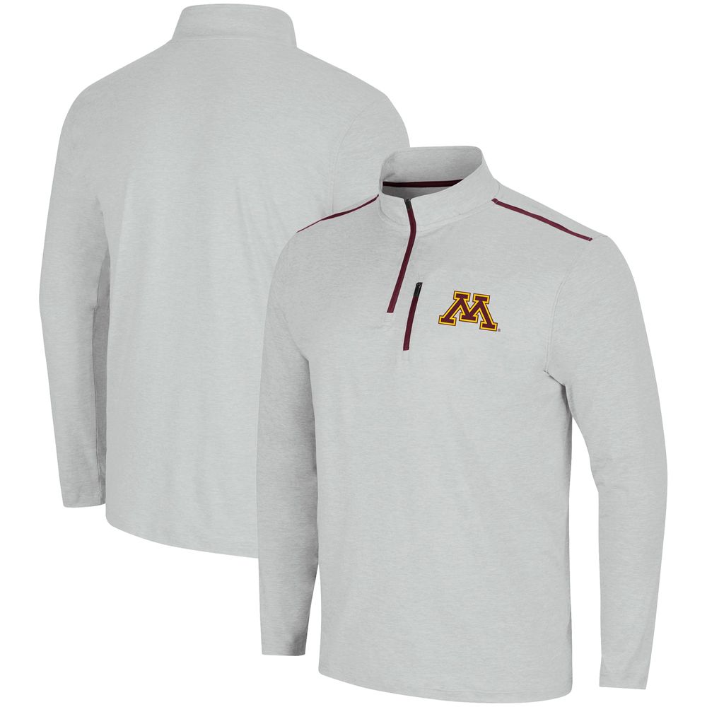 Men's Colosseum Heathered Gray Minnesota Golden Gophers Great Scott Quarter-Zip Jacket