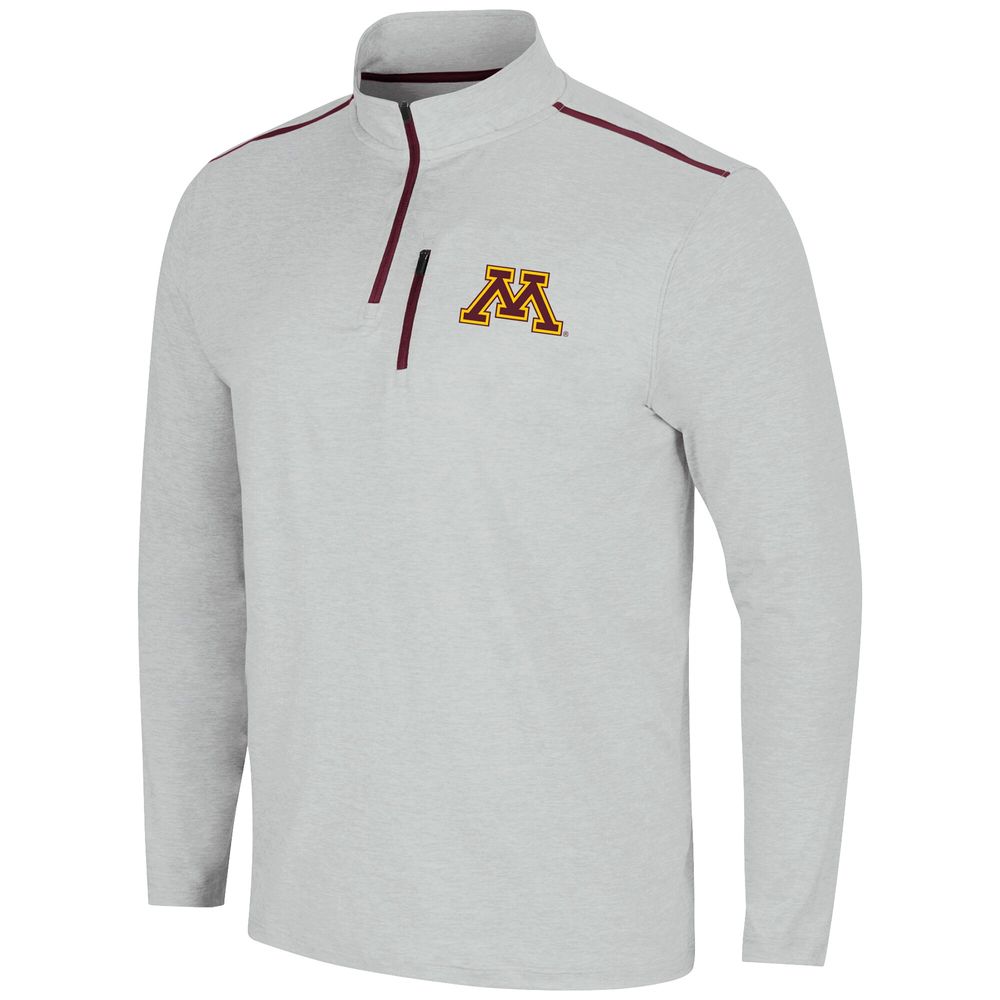 Men's Colosseum Heathered Gray Minnesota Golden Gophers Great Scott Quarter-Zip Jacket