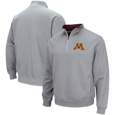 Men's Colosseum Heathered Gray Minnesota Golden Gophers Tortugas Team Logo Quarter-Zip Jacket