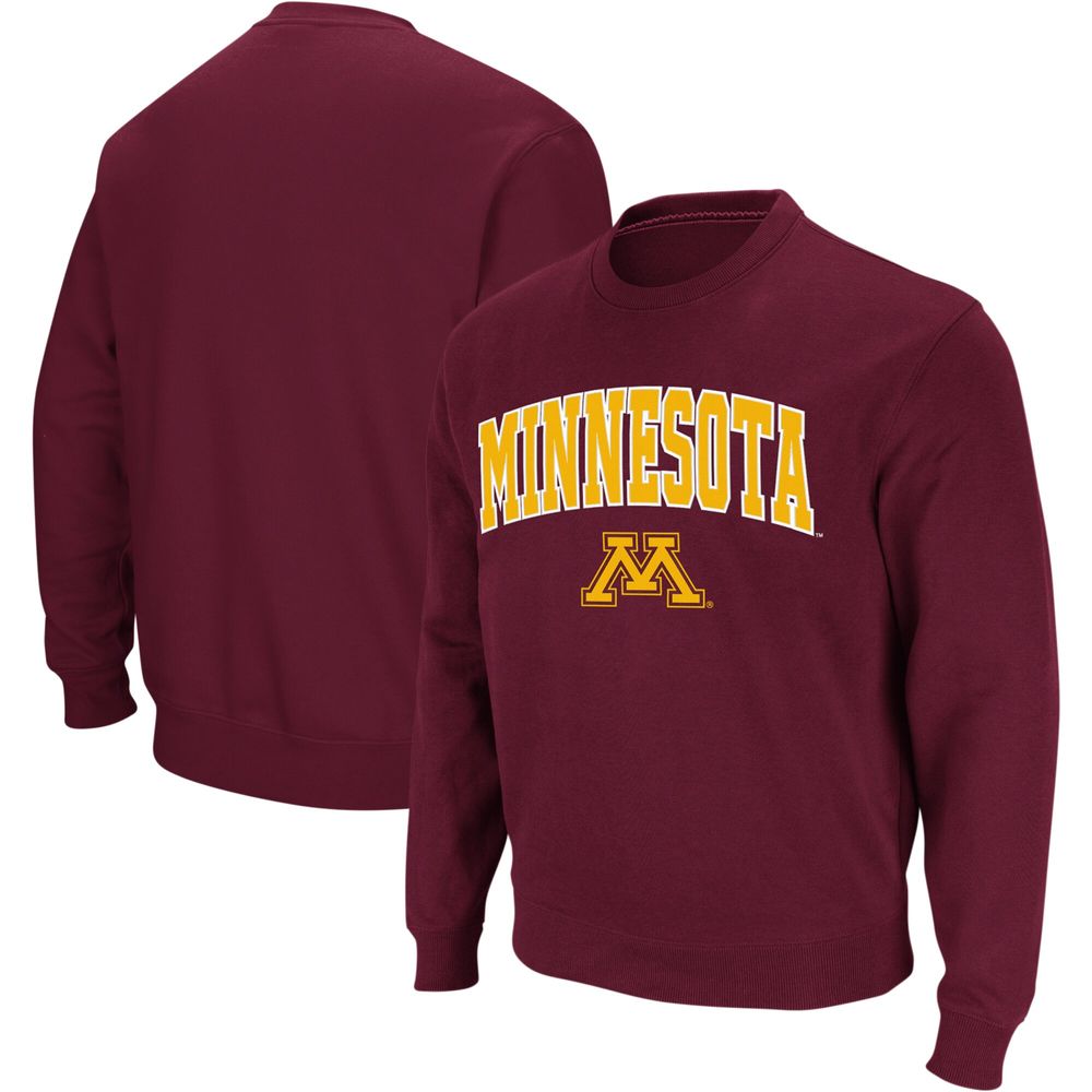 Men's Colosseum Maroon Minnesota Golden Gophers Arch & Logo Crew Neck Sweatshirt