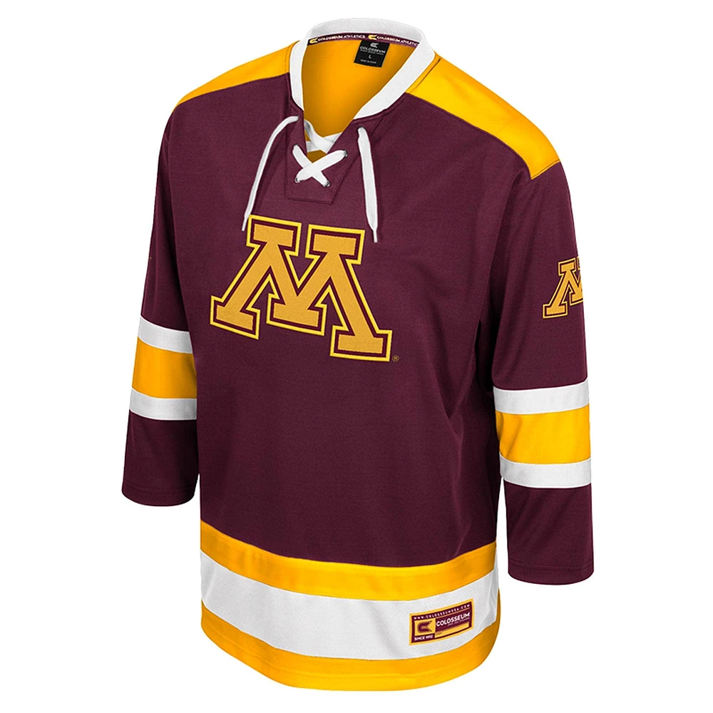 Men's Colosseum  Maroon Minnesota Golden Gophers Athletic Machine Fashion Hockey Jersey