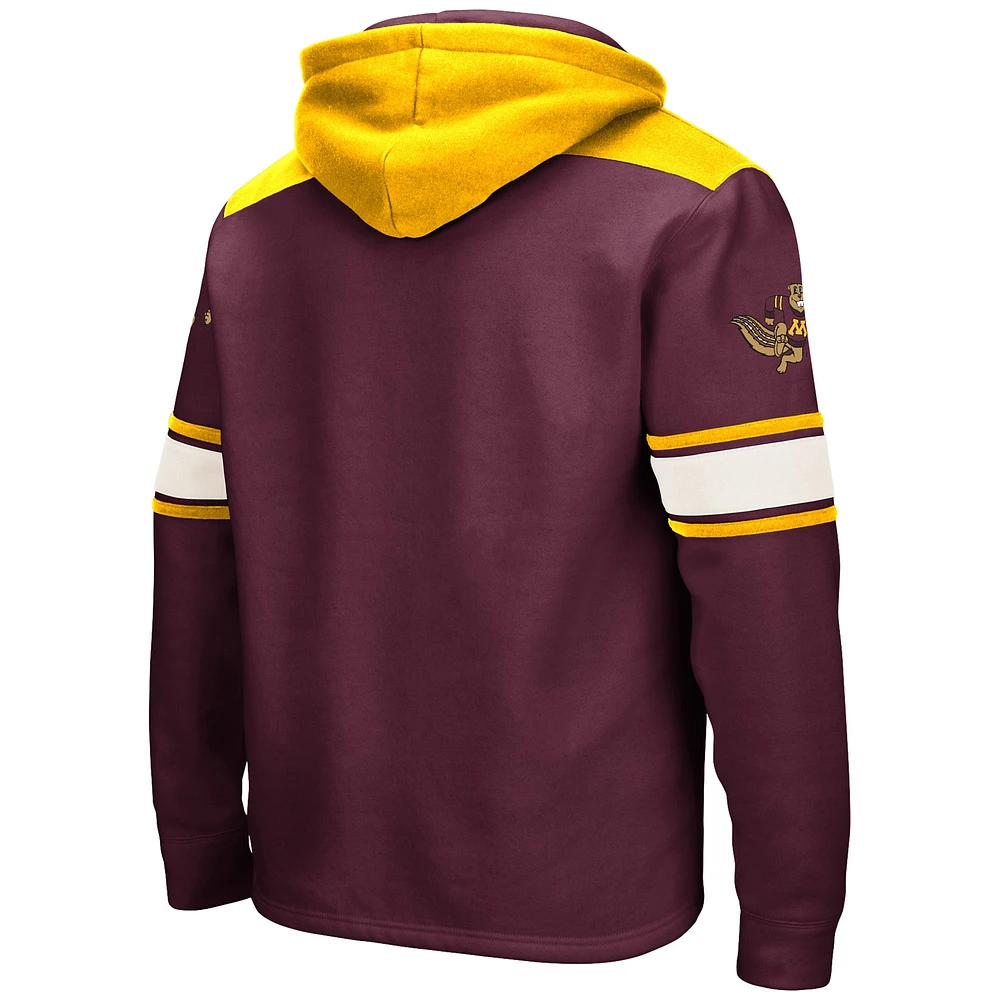 Men's Colosseum Maroon Minnesota Golden Gophers Big & Tall Hockey Lace-Up Pullover Hoodie