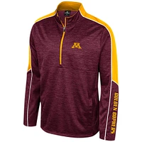 Veste à demi-zip chinée Colosseum Maroon Minnesota Golden Gophers pour hommes