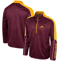 Veste à demi-zip chinée Colosseum Maroon Minnesota Golden Gophers pour hommes