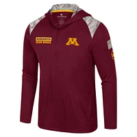 Men's Colosseum Maroon Minnesota Golden Gophers OHT Military Appreciation Quarter-Zip Hoodie Jacket