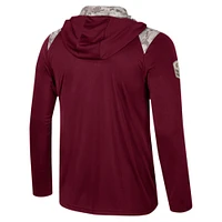 Men's Colosseum Maroon Minnesota Golden Gophers OHT Military Appreciation Quarter-Zip Hoodie Jacket