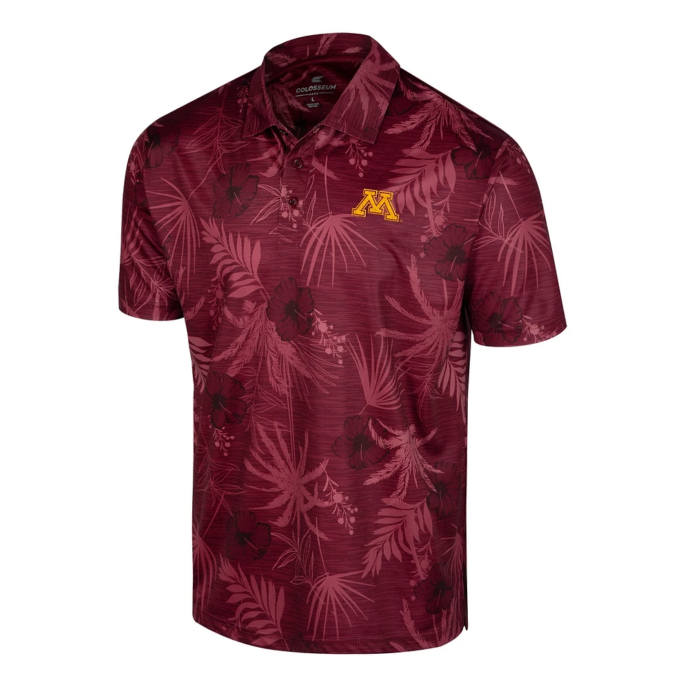 Men's Colosseum Maroon Minnesota Golden Gophers Palms Team Polo