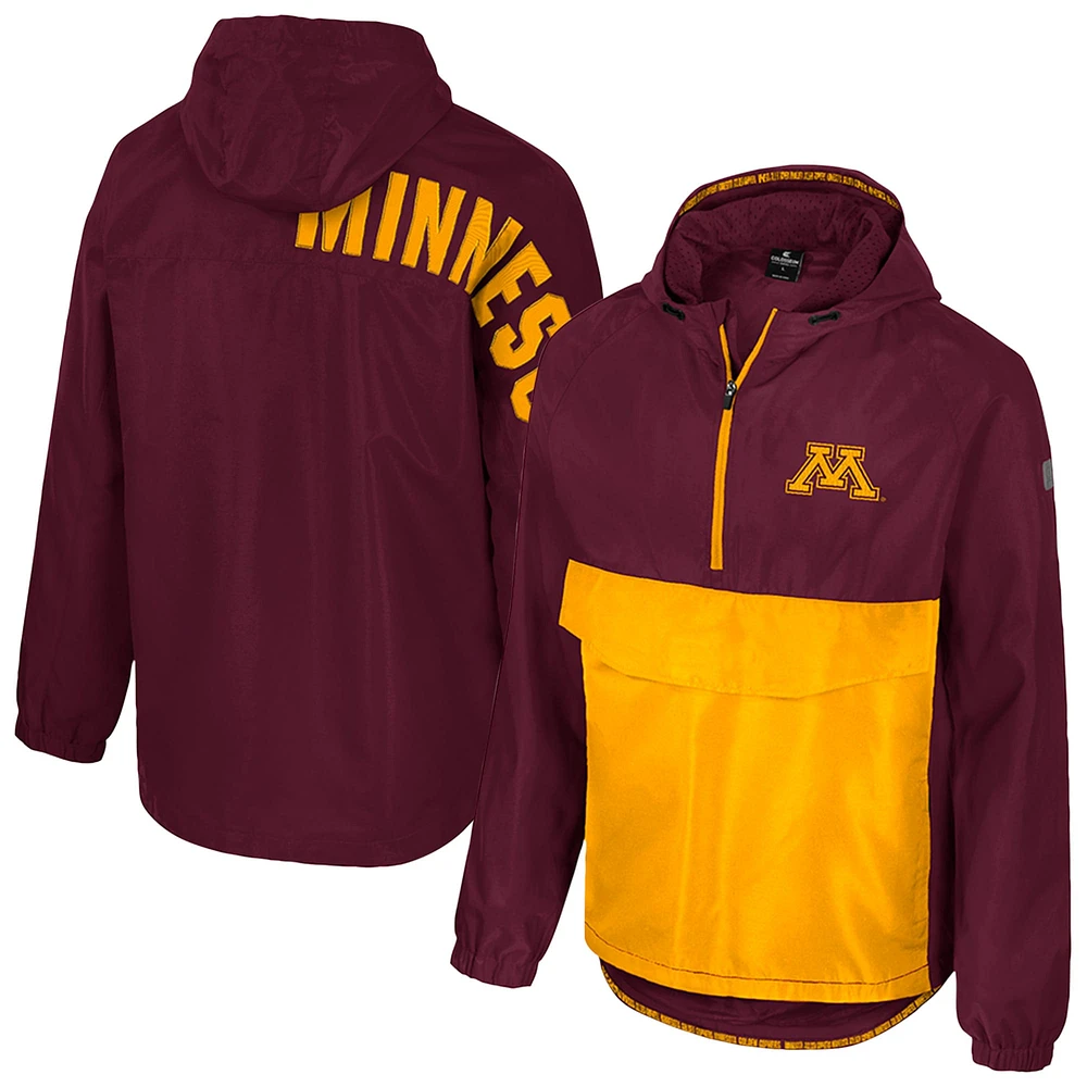 Veste anorak à demi-zip Colosseum Maroon Minnesota Golden Gophers Reloaded pour homme