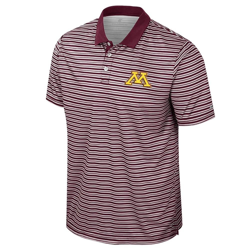 Men's Colosseum Maroon Minnesota Golden Gophers Striped Polo