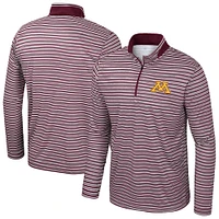 Haut rayé à glissière quart de tour pour homme Colosseum Bordeaux Minnesota Golden Gophers