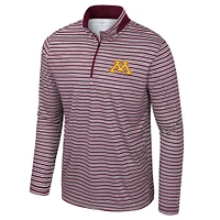 Haut rayé à glissière quart de tour pour homme Colosseum Bordeaux Minnesota Golden Gophers