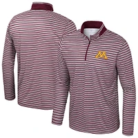 Haut rayé à glissière quart de tour pour homme Colosseum Bordeaux Minnesota Golden Gophers