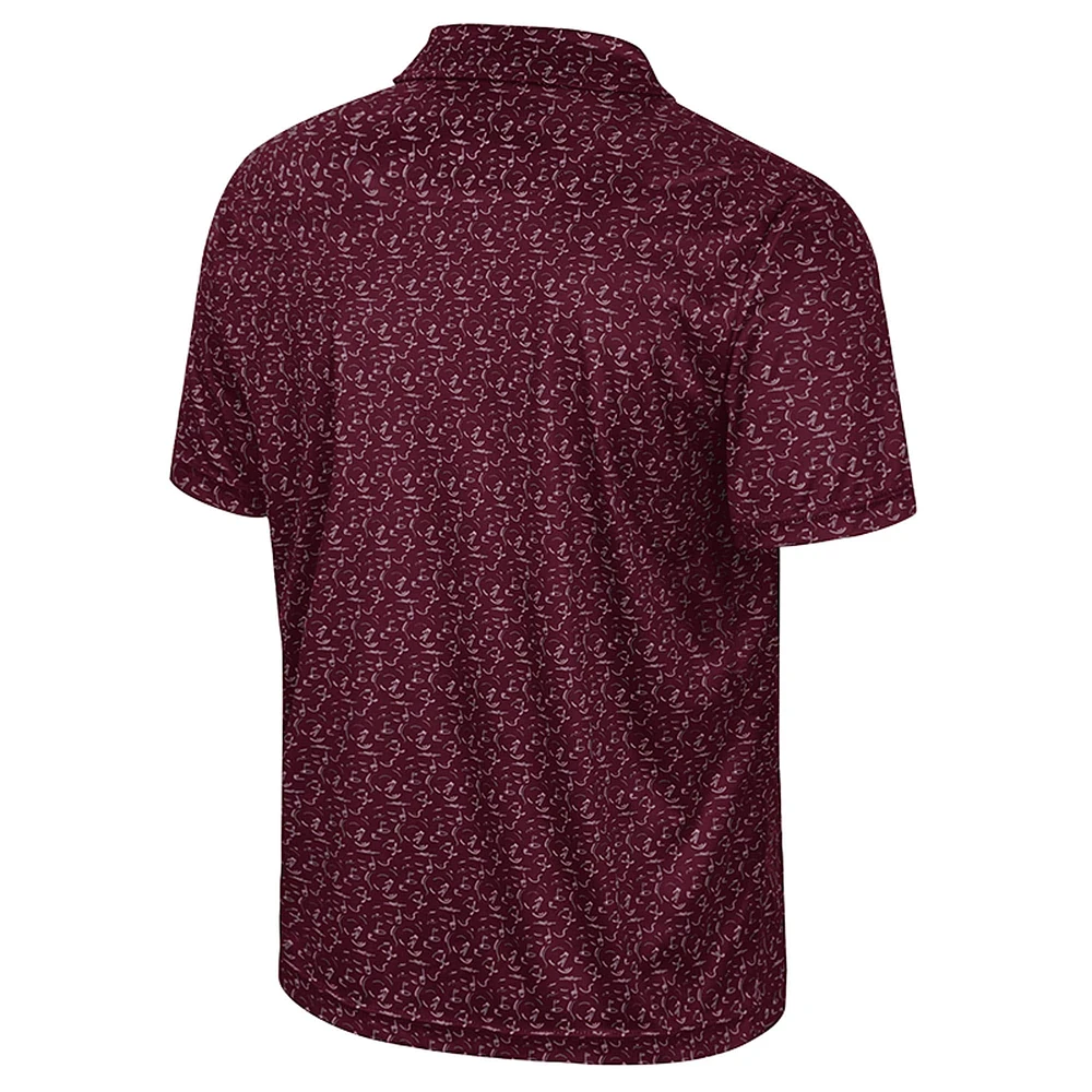 Men's Colosseum Maroon Minnesota Golden Gophers Sublimated Golf Polo