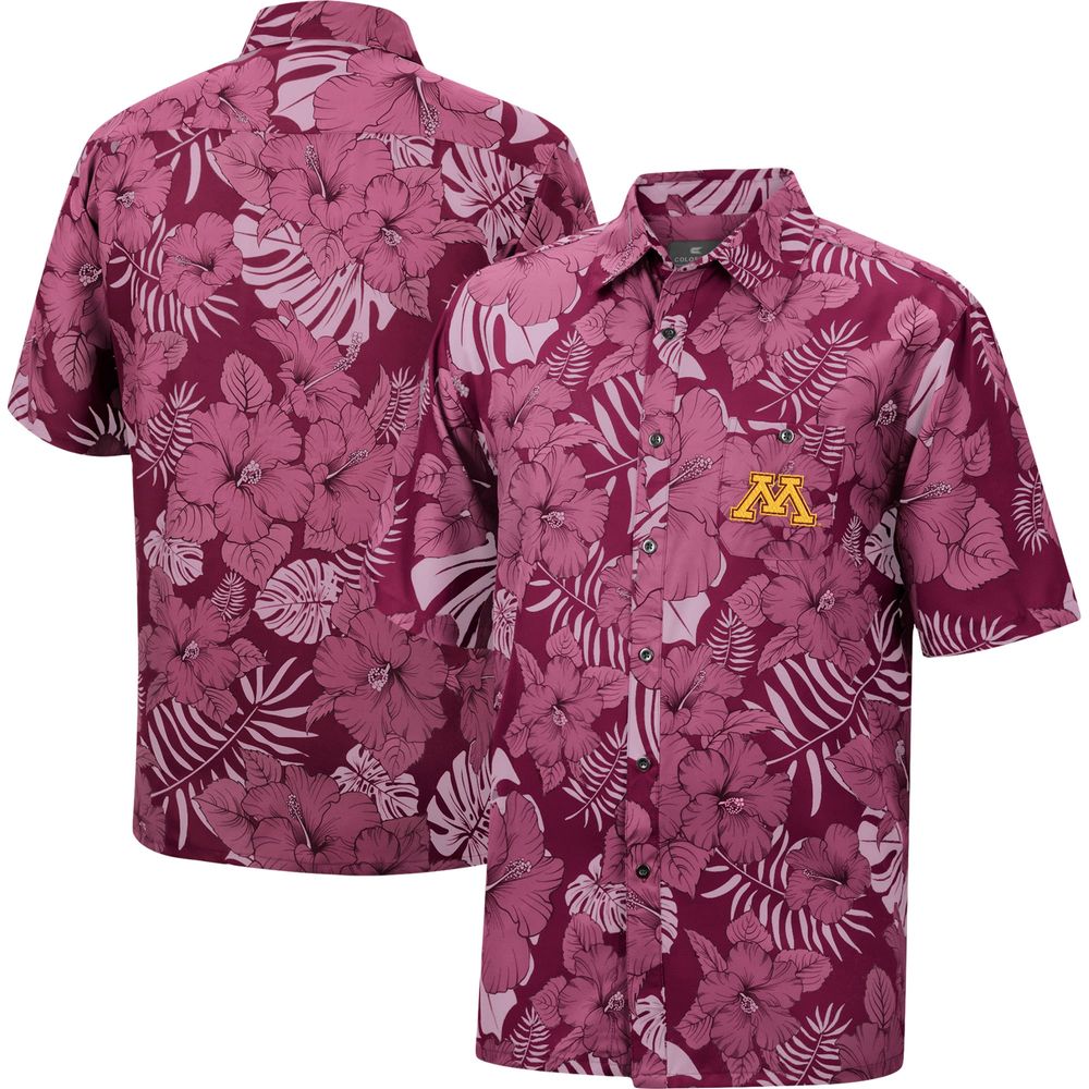 Men's Colosseum Maroon Minnesota Golden Gophers The Dude Camp Button-Up Shirt